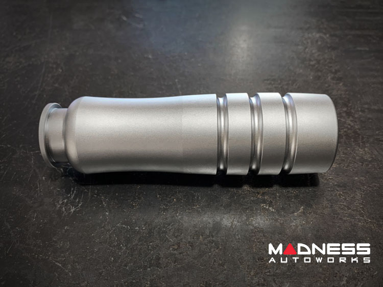 FIAT 500 Short Shifter Kit + Gear Shift Knob Combo - MADNESS Adjustable Shifter + MegaWeight Silver Shift Knob 